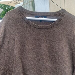 Quince Crewneck Sweater Brown Cashmere Long Sleeve Size XXl Men